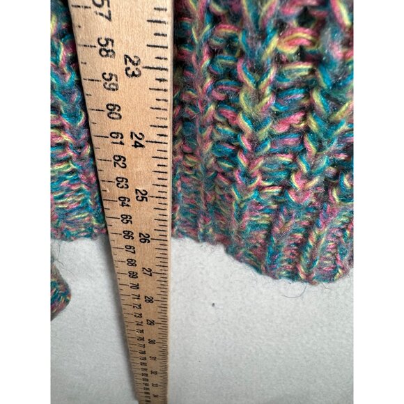 VTG Wet seal oversized wool blend lagen colorful cardigan 90s sz M - Picture 7 of 7